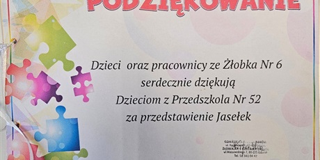Podziękowania ze Żłobka nr 6 w Gdańsku
