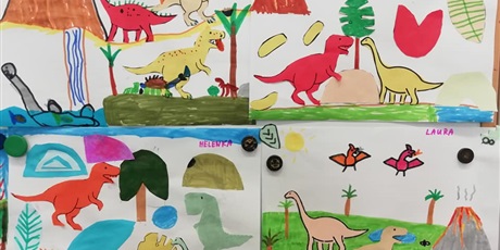Powiększ grafikę: Warsztaty artystyczne Kids&Art "Dzień dinozaura - malowanie nożyczkami" 