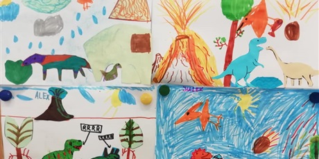 Powiększ grafikę: Warsztaty artystyczne Kids&Art "Dzień dinozaura - malowanie nożyczkami" 