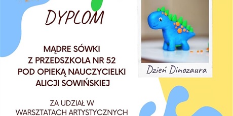 Powiększ grafikę: Warsztaty artystyczne Kids&Art "Dzień dinozaura - malowanie nożyczkami" 